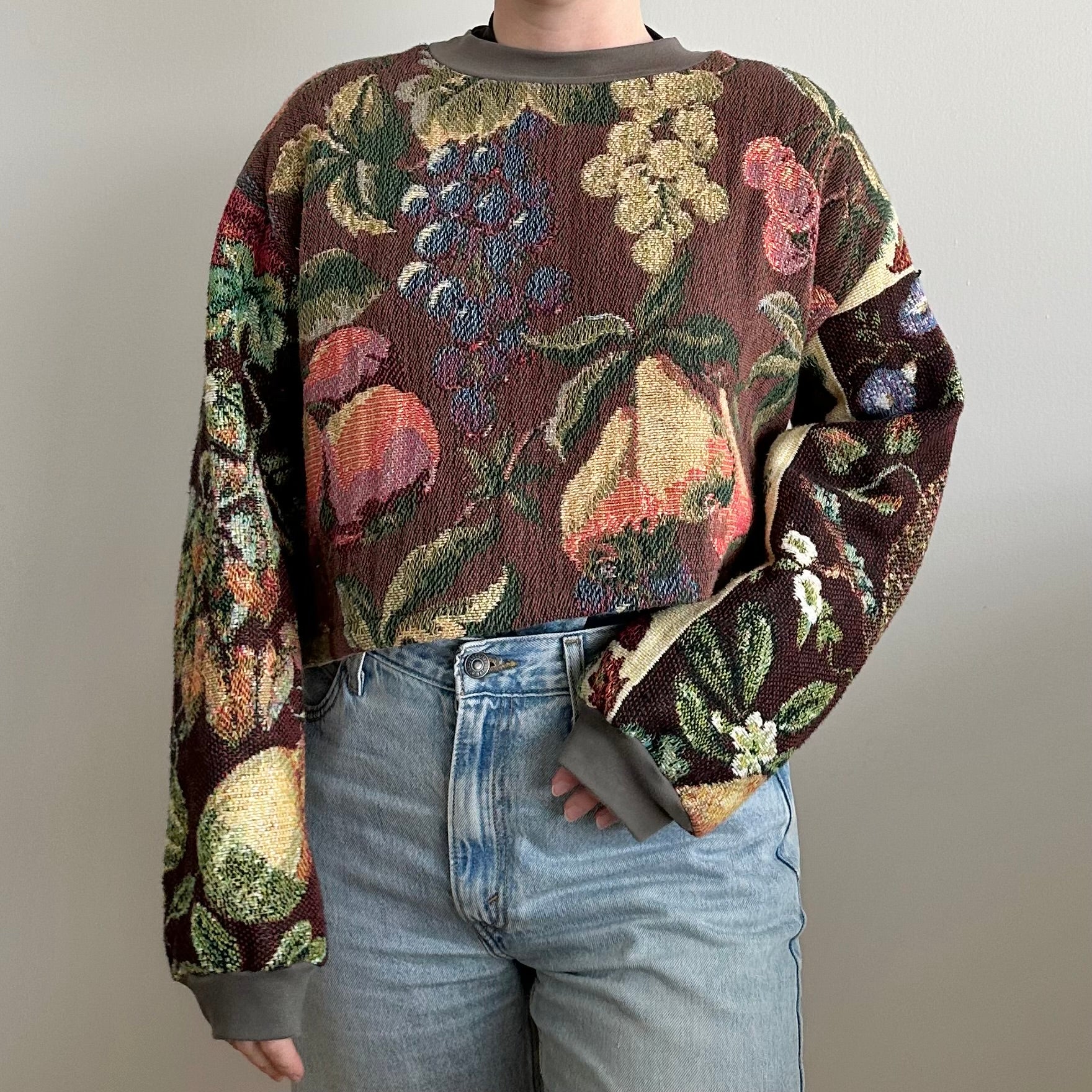 Cuffs Fruits Blanket Sweater