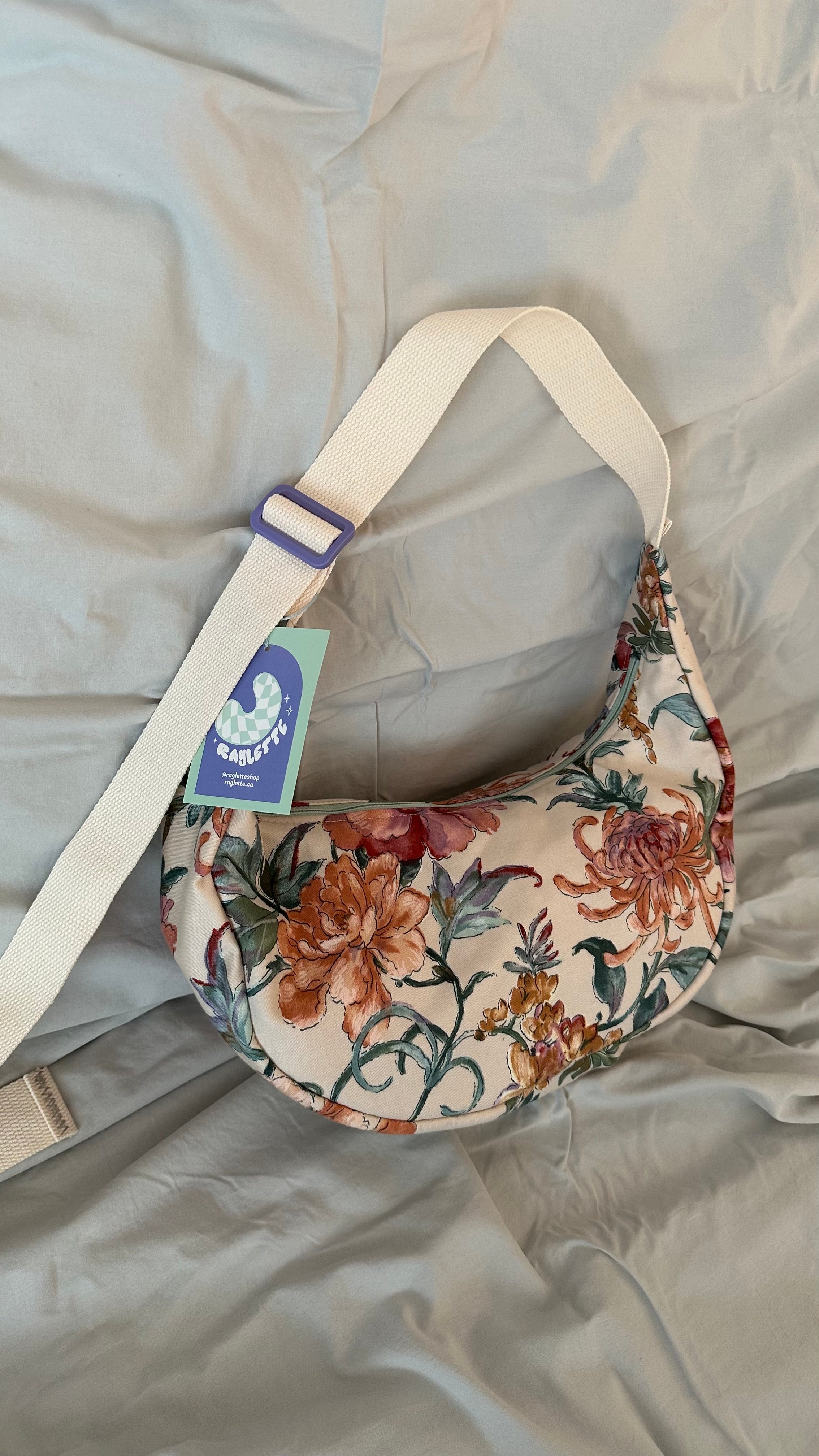 Floral Crescent Bag