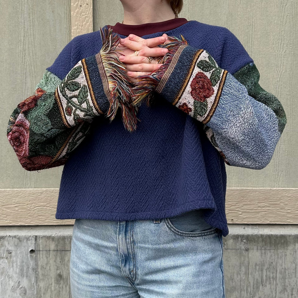 Flower Sleeve Blanket Sweater