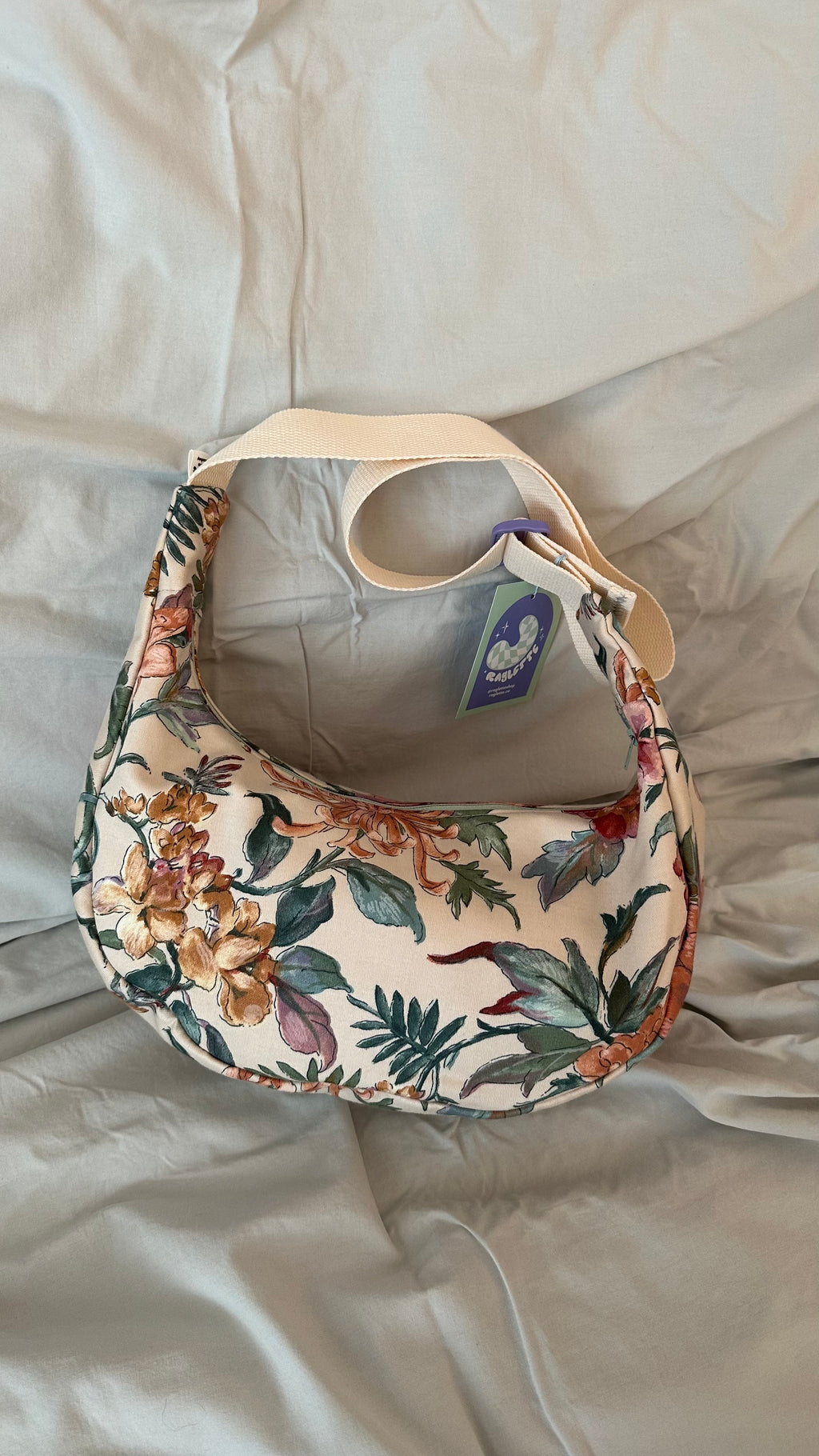 Floral Crescent Bag