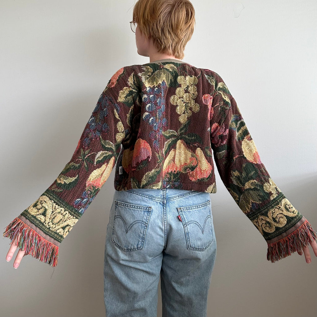 Fringe Fruits Blanket Sweater