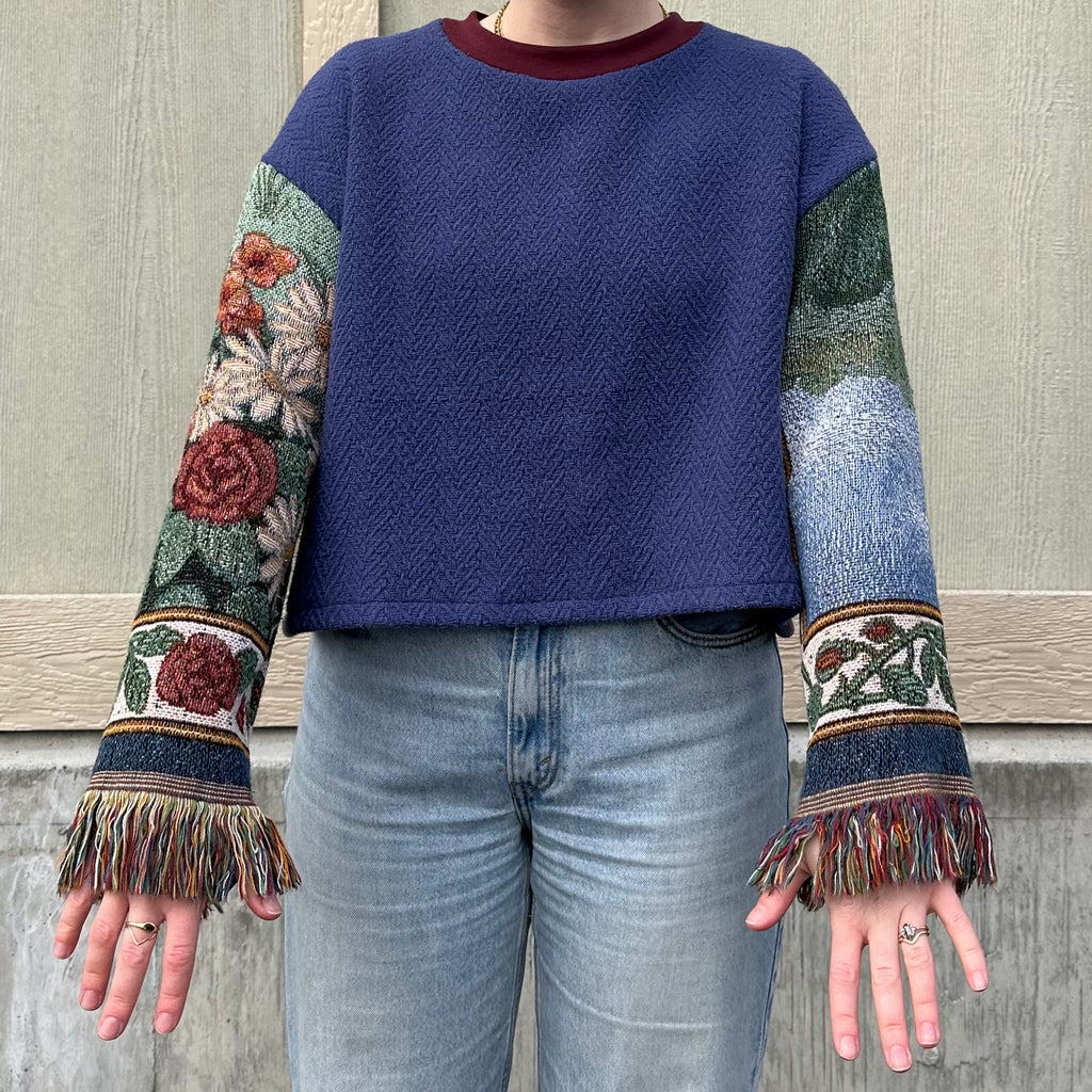 Flower Sleeve Blanket Sweater