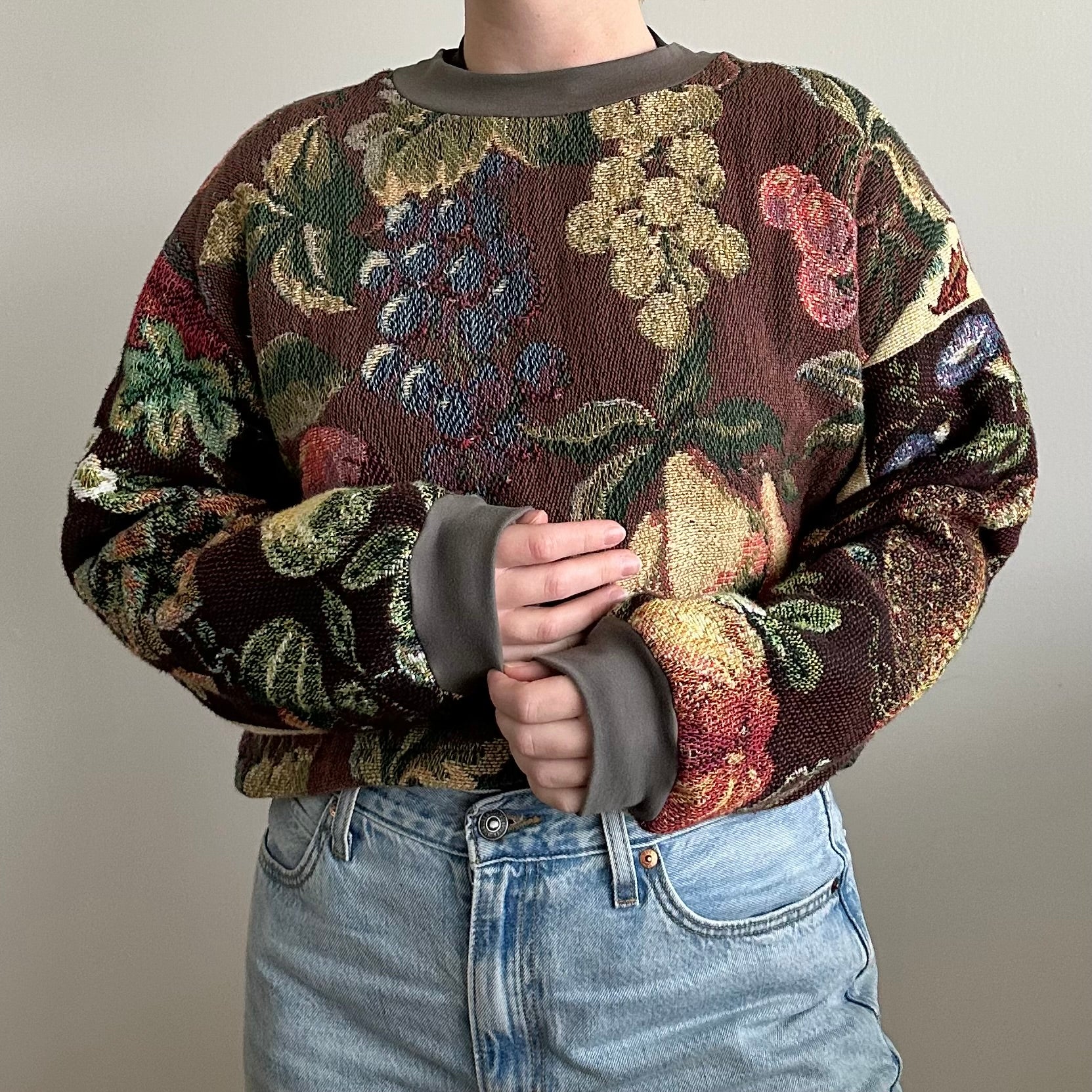 Cuffs Fruits Blanket Sweater