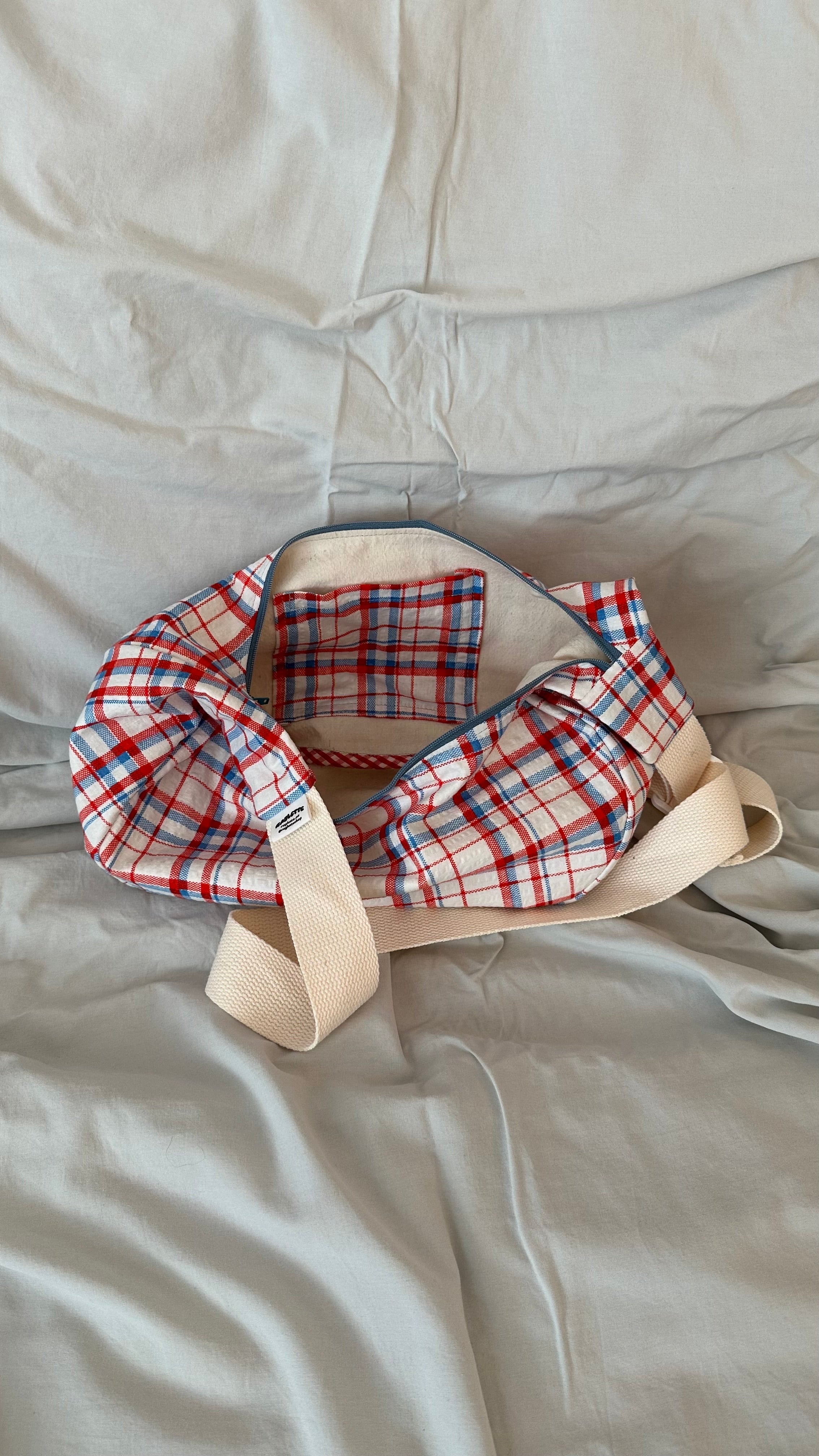 Plaid Crescent Bag