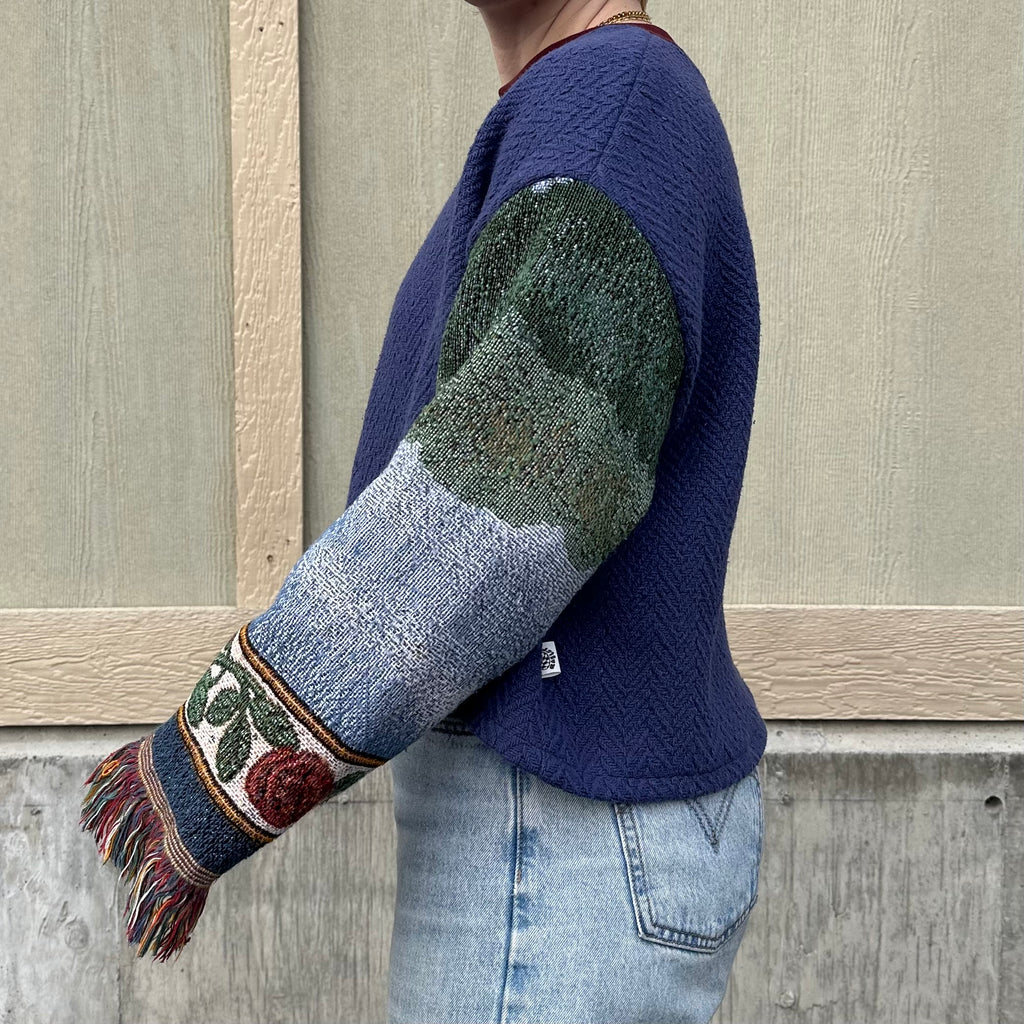 Flower Sleeve Blanket Sweater