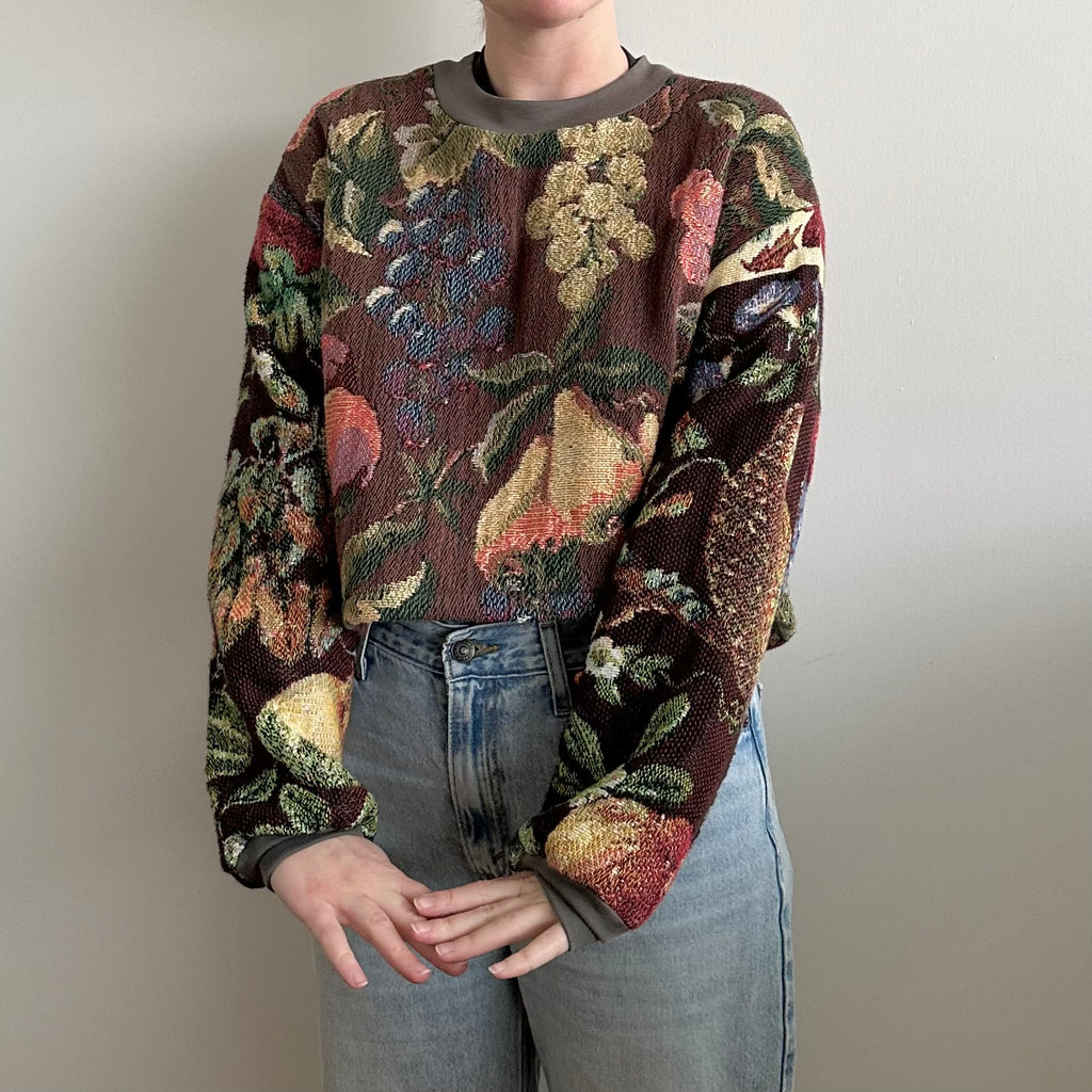 Cuffs Fruits Blanket Sweater