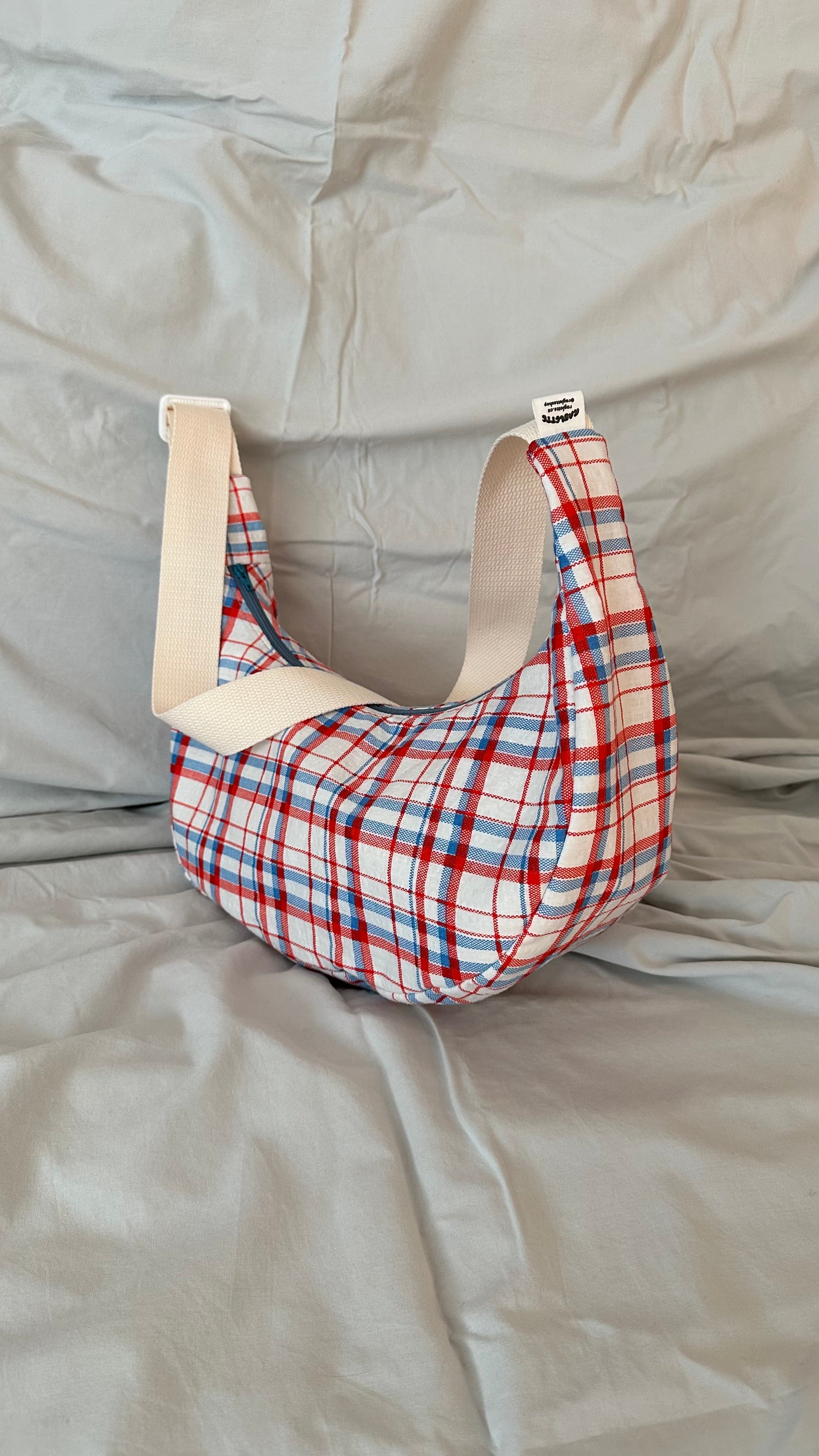 Plaid Crescent Bag