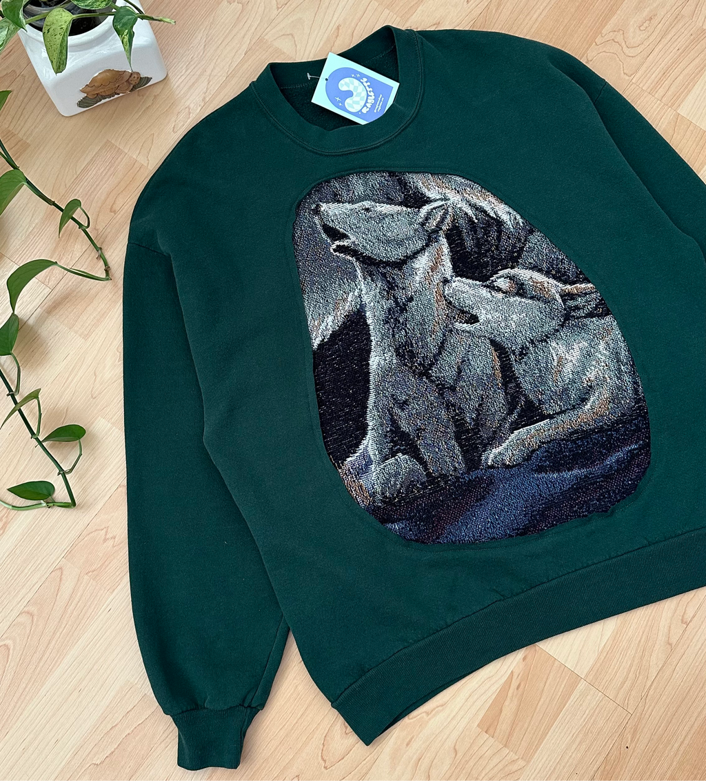 Green Peekaboo Wolf Sweatshirt