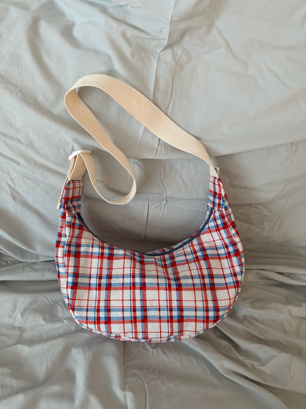Plaid Crescent Bag