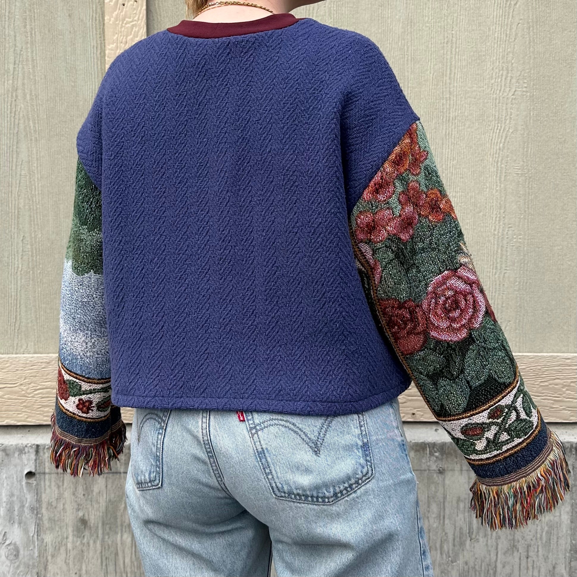 Flower Sleeve Blanket Sweater