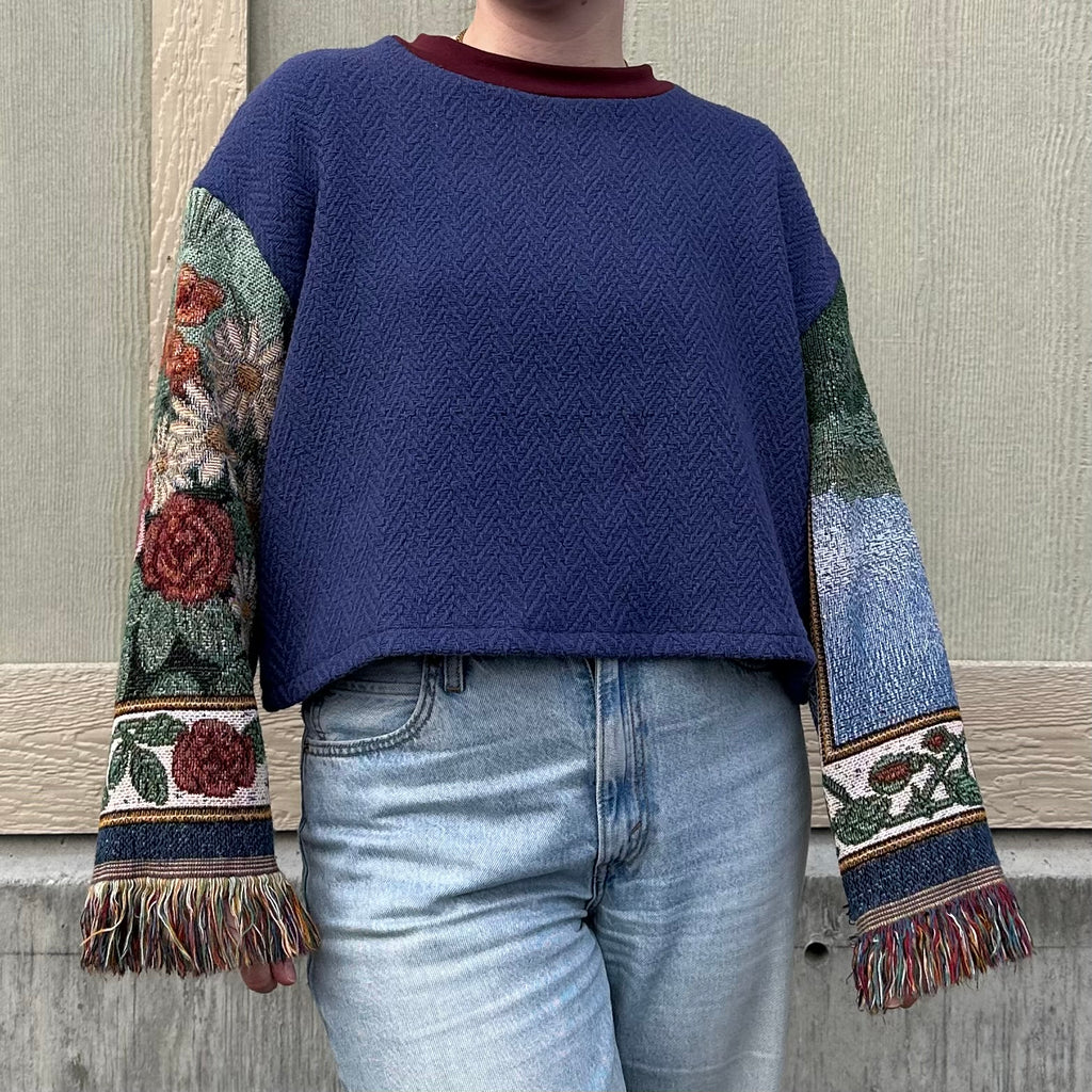 Flower Sleeve Blanket Sweater