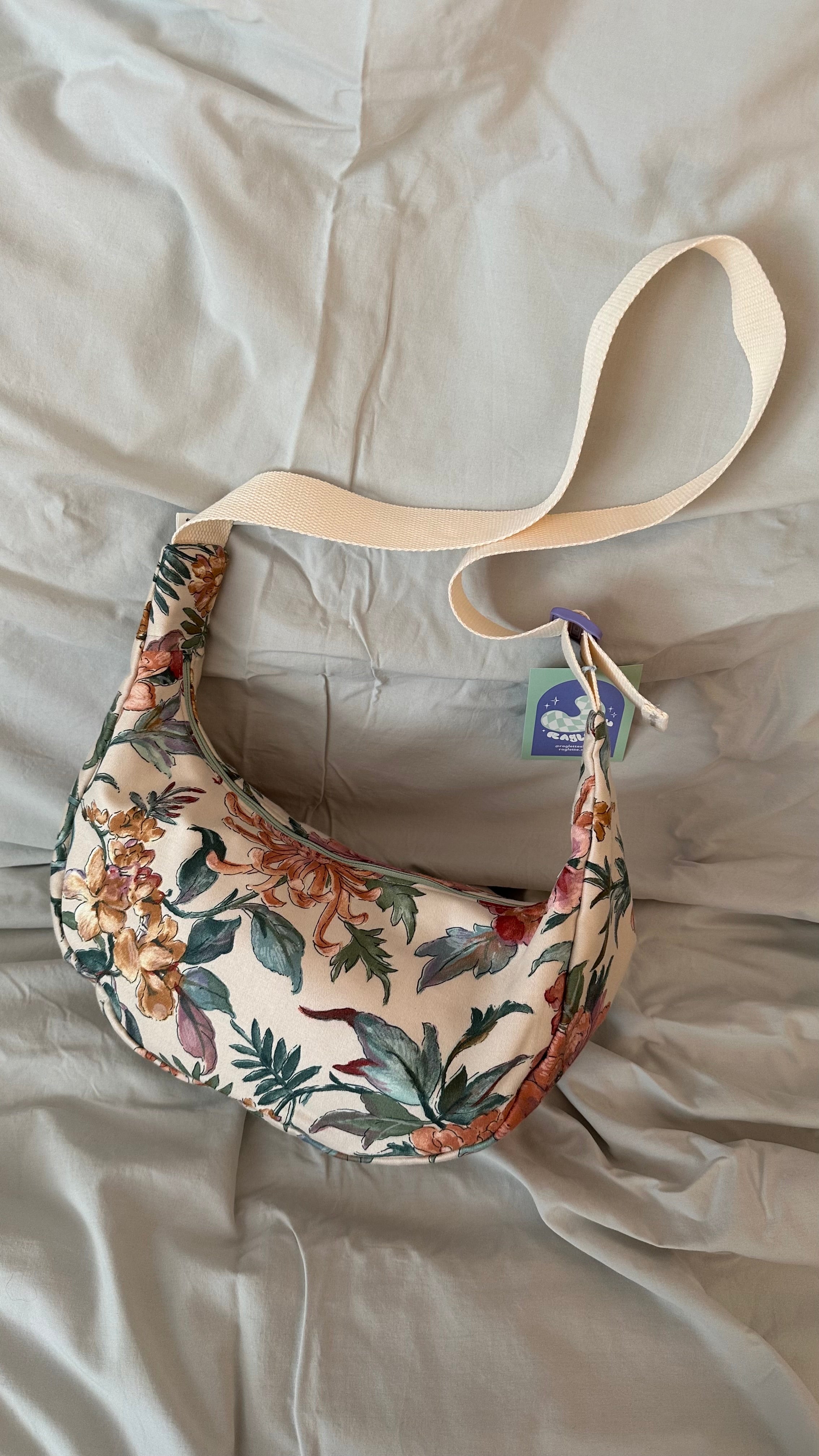 Floral Crescent Bag