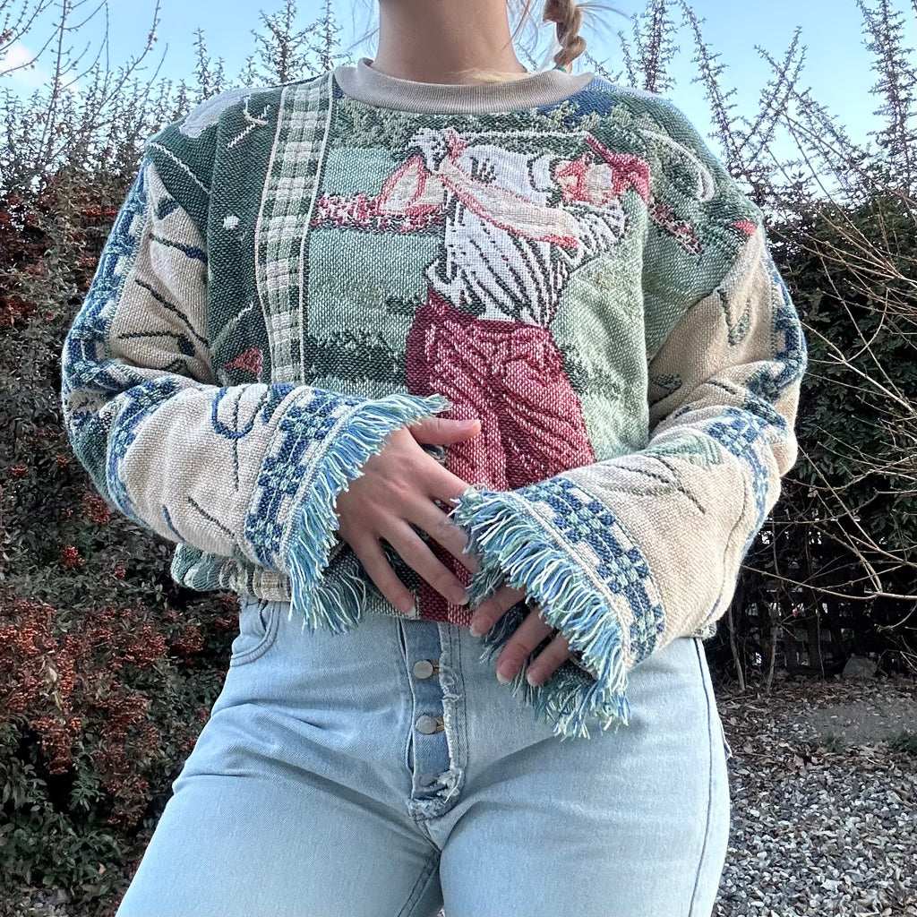 Fringe Handmade Blanket Sweater