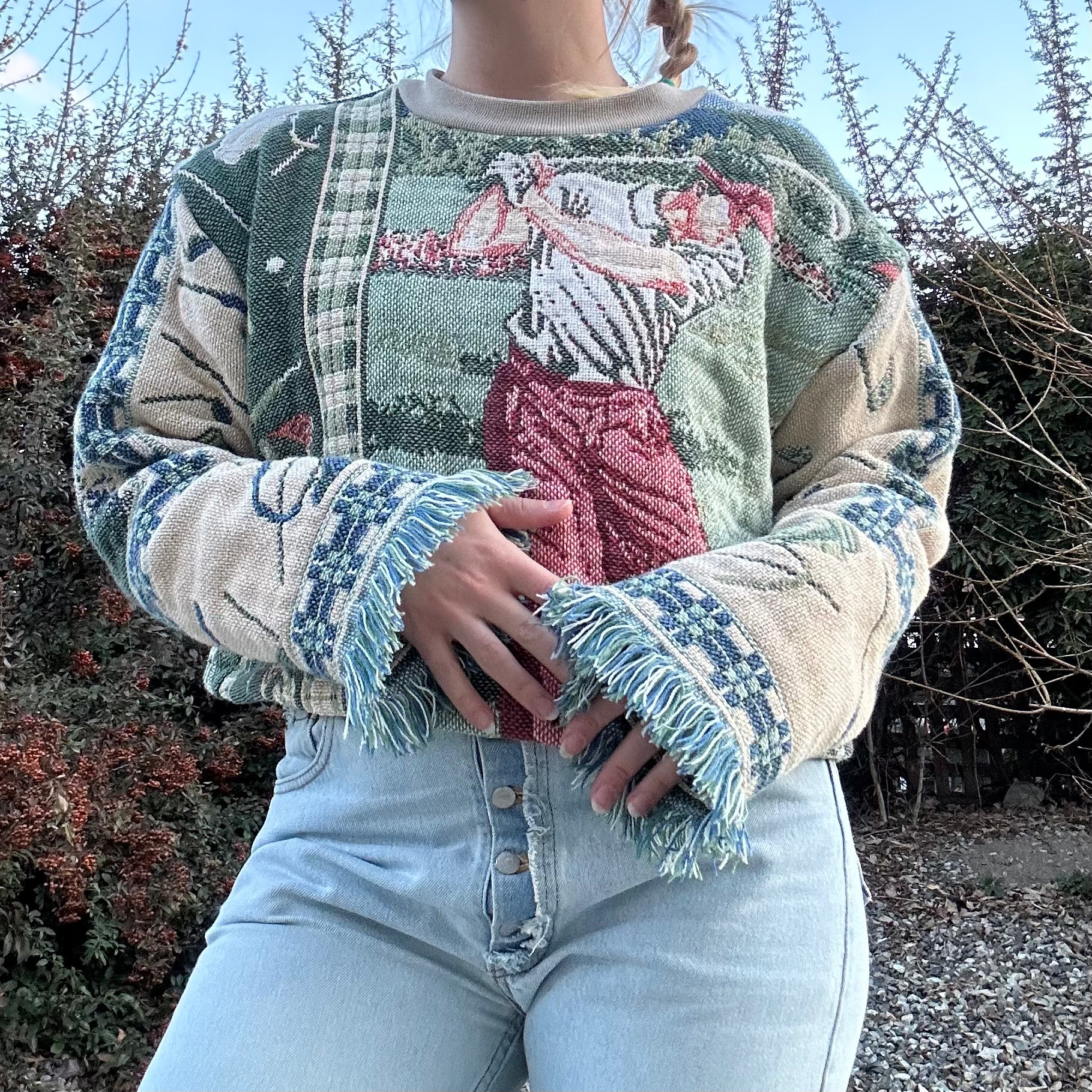 Fringe Handmade Blanket Sweater